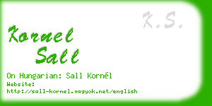 kornel sall business card